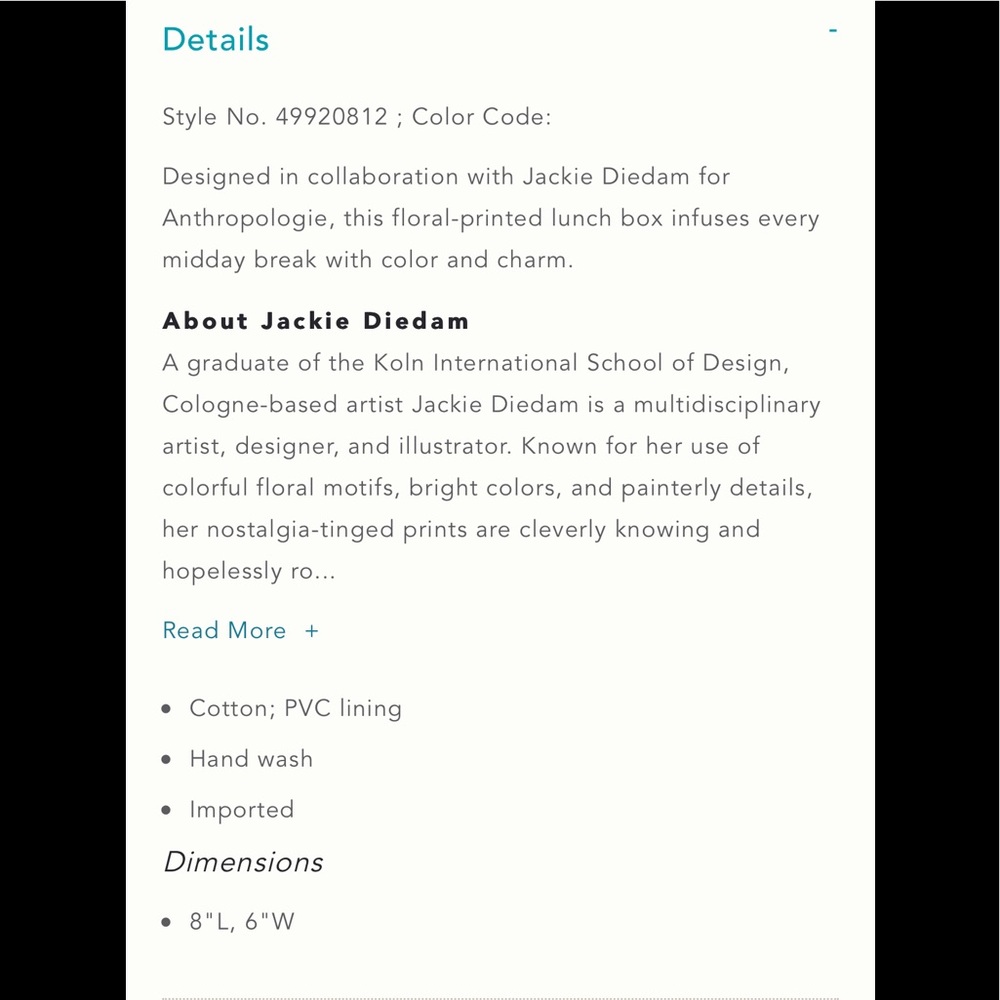 Anthropologie Willa Jackie Diedam Lunchbox - Picture 2 of 2